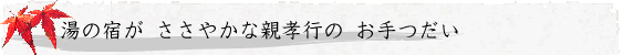 湯の宿がささやかな親孝行のお手つだい